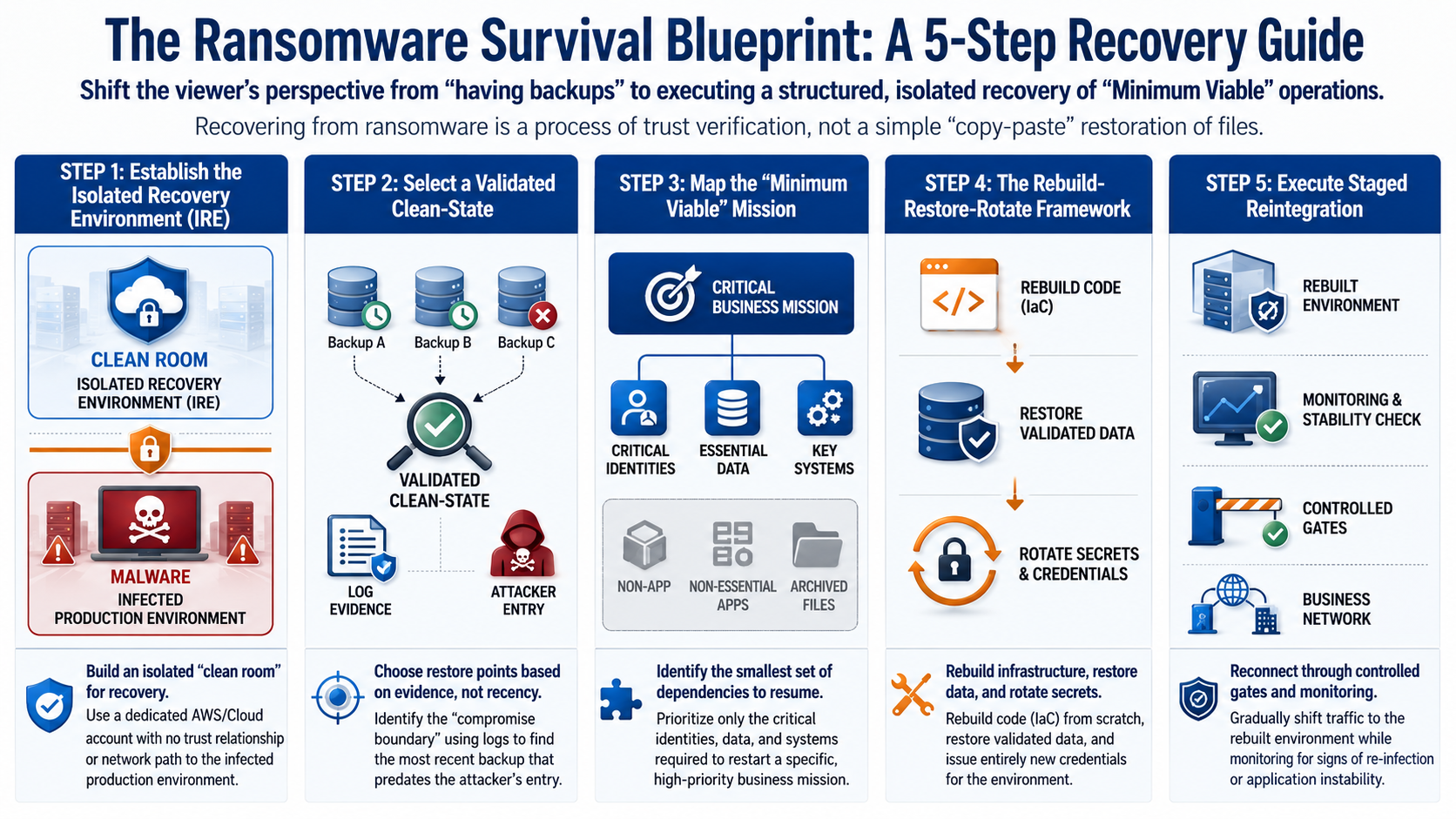 Ransomware recovery blueprint infographic